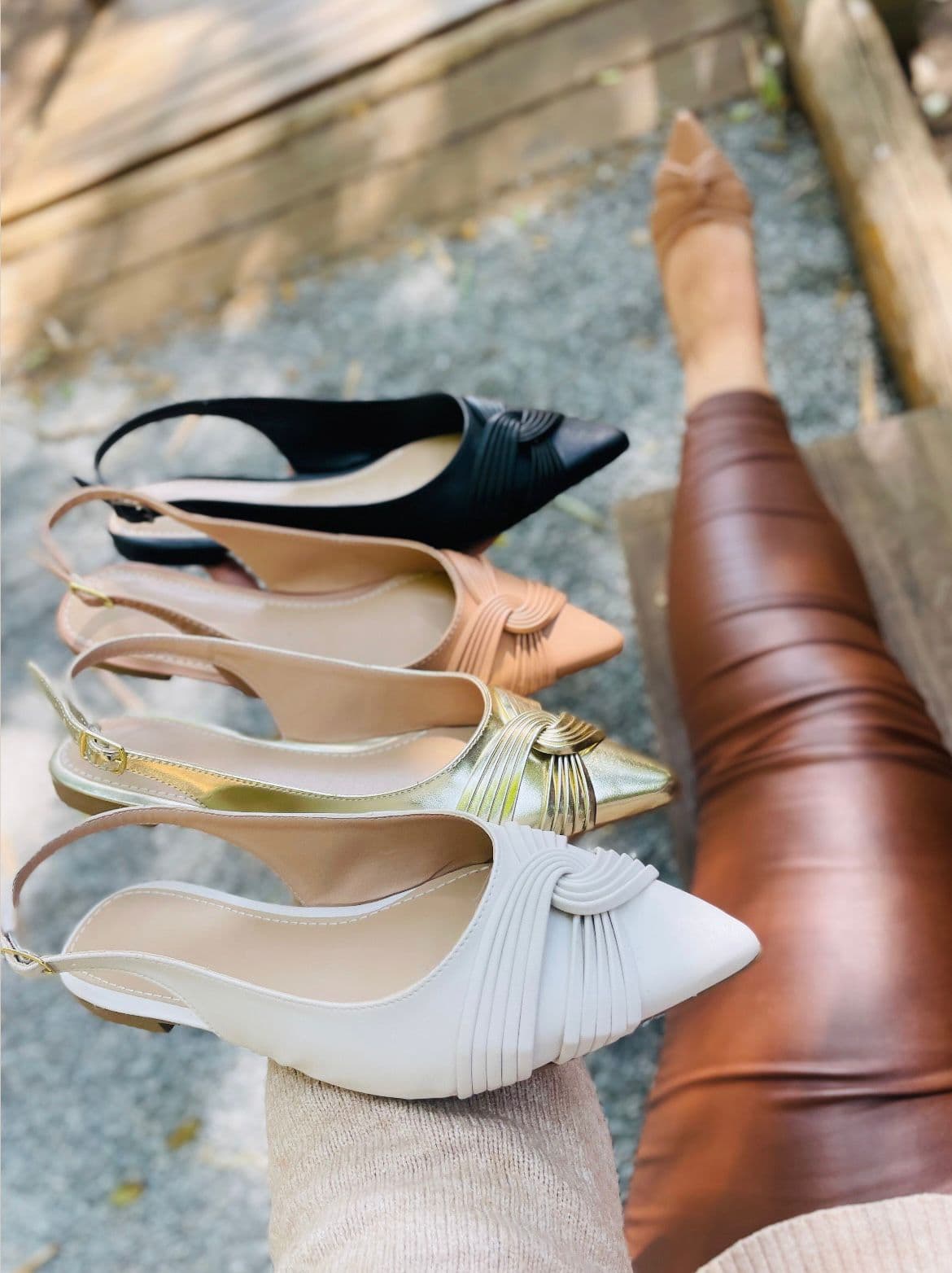 SAPATILHA SANDÁLIA RASTEIRA BICO FINO SLINGBACK  34 AO 43