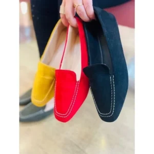 Mocassim Bico Alongado Camurça