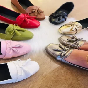 Mocassim Bico Quadrado Com Laço Sino